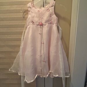 Elegant Pink Floral Kids Dress